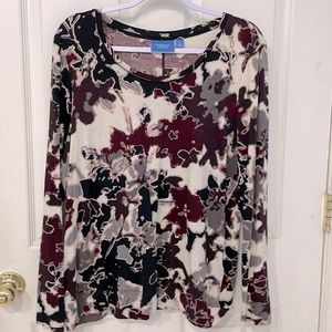 SIMPLY VERA VERA WANG Long Sleeve Textured Blouse size XL, EUC